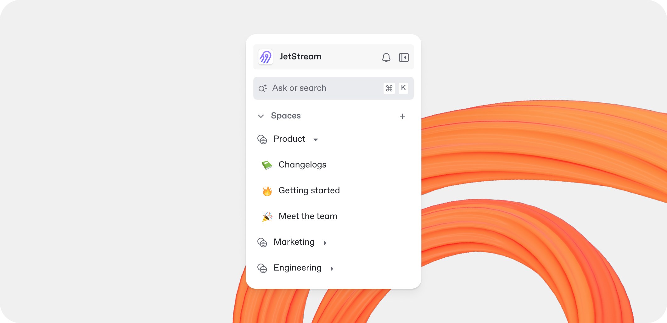 A GitBook screenshot showing the spaces sidebar